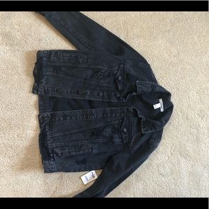 Black Distressed Jean Jacket